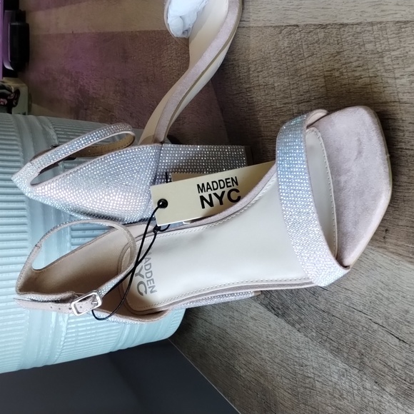 Madden NYC block heel two band rhinestone sandal - Picture 3 of 5